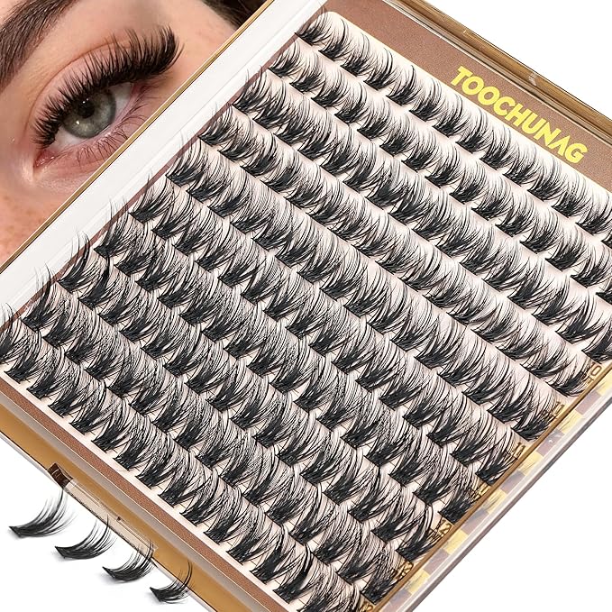 Short Lash Clusters 9-12mm Wispy Cluster Eyelash Extensions 160pcs Natural Individual Lashes Natural Look C Curly Thin Band Eyelashes Clusters by TOOCHUNAG