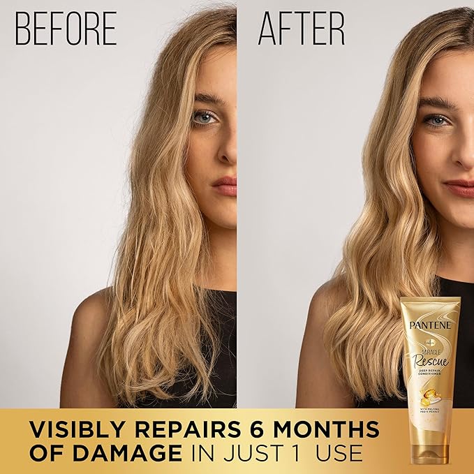 Pantene Miracle Rescue Deep Conditioner with Melting Pro-V Pearls - For Dry, Damaged, or Color-Treated Hair - Intense Moisture & Repair - 8.0 Oz (Pack of 12)