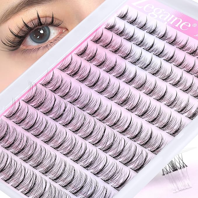 Manga Self Adhesive Eyelashes Natural Look Self Adhesive Lash Clusters With Spikes Clear Band Anime Lash Clusters C-Curly Wispy Pre Glued Lashes 8-16MM 120Pcs by Zegaine