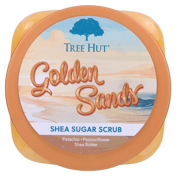 Tree Hut Golden Sands Shea Sugar Scrub, Exfoliating, Hydrating & Moisturizing Body Scrub with Shea Butter & Nourishing Essential Oils, Smooth & Soften Skin, 18 oz