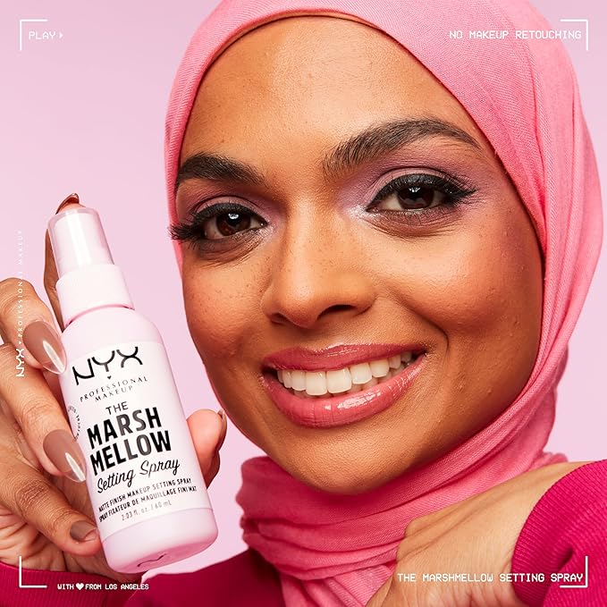 NYX PROFESSIONAL MAKEUP Marshmellow Makeup Setting Spray, Matte Setting Spray Mist for 16HR Make Up Wear - Long-Lasting, Vegan Formula