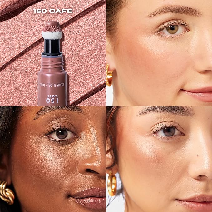 Milani Cheek Kiss Liquid Blush + Glow, Creamy 2-in-1 Blush for Cheeks and Highlighter Makeup for Dewy, Radiant Finish - 150 Caffe