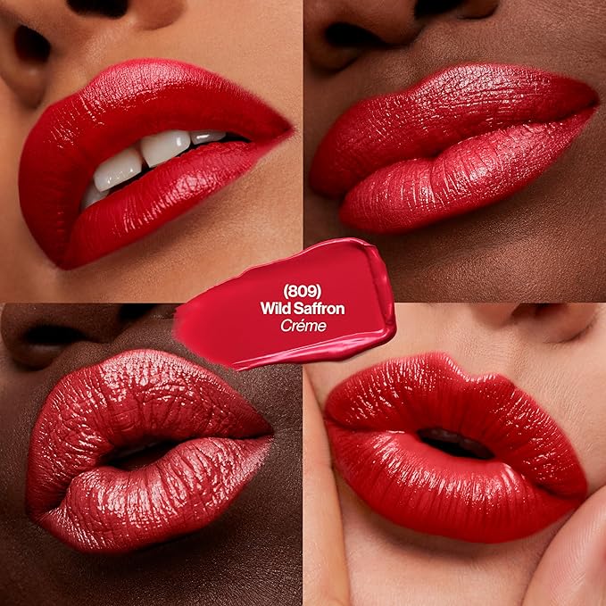 Revlon Super Lustrous Lipstick, Creamy Formula For Soft, Fuller-Looking Lips, Moisturized Feel, 809 Wild Saffron, 0.15 oz