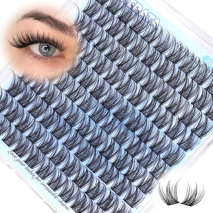 14mm Natural Cluster Lashes Wispy Eyelash Clusters DIY Individual Lashes C Curvature Eyelash Extensions for Daily Wear with Soft Lash Band