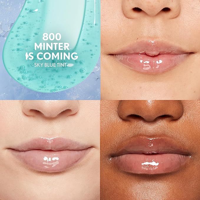 COVERGIRL Clean Fresh Yummy Plumper Lip Gloss, 800 Minter Is Coming, Plumper Gloss, Shiny, Vegan Formula, Easy to Apply, Minty Flavor, 0.33oz
