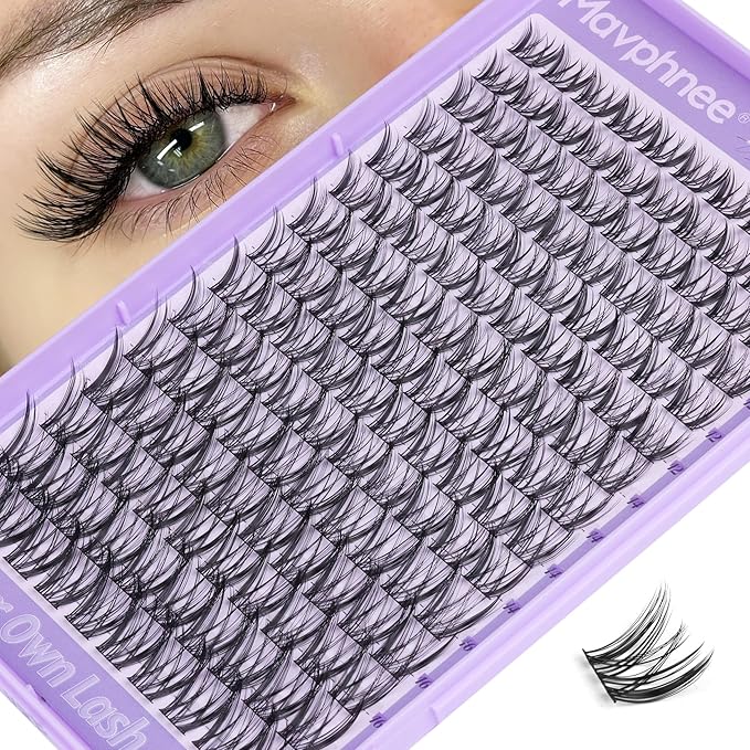 Natural Lash Clusters Wispy Cluster Lash Extensions Spiky Eyelash Extensions Fairy Individual Lashes Clusters Anime Eyelash Clusters CC-Curly Wider Band DIY Lash Value Pack (150Pcs, 10-18MM)