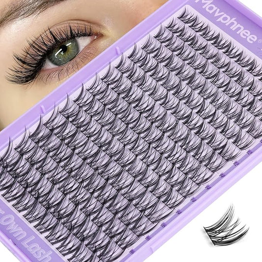 Natural Lash Clusters Wispy Cluster Lash Extensions Spiky Eyelash Extensions Fairy Individual Lashes Clusters Anime Eyelash Clusters CC-Curly Wider Band DIY Lash Value Pack (150Pcs, 10-18MM)
