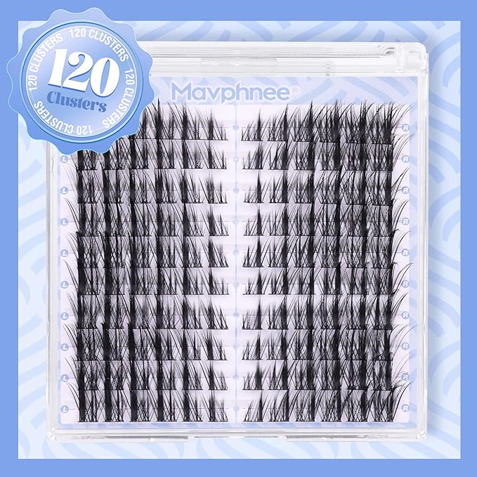 Manga Lash Clusters Spiky Cluster Eyelash Extensions Cat Eye Anime Individual Lashes Natural Lash Extension Clusters Wispy Eyelash Clusters 120 Pcs CD-Curly Cluster Lashes by Mavphnee