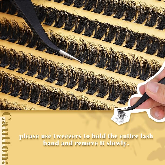 Fluff 80D Lash Clusters 300pcs Eyelash Clusters DD Curly Thick Cluster Eyelash Extensions 10-18mm DIY Wispy Individual Lashes Extension Mink Eyelashes Clusters by TOOCHUNAG