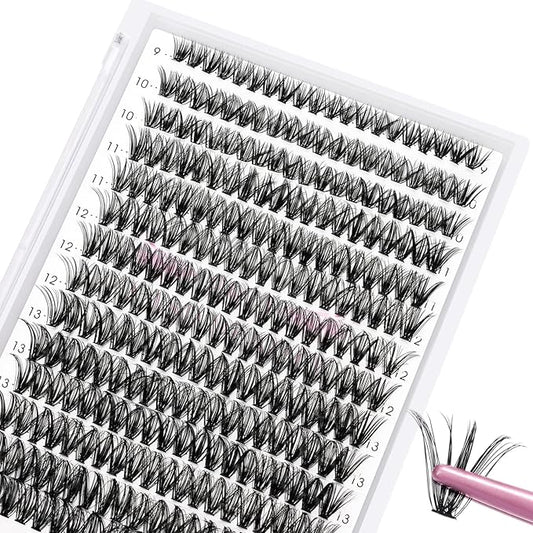 280 Pcs Individual Lashes 40D-D-0.07-9-16mix Cluster Lashes 10D 20D C D Curl Wispy Lashes Bottom Lashes DIY Lashes At Home（40D-D-0.07-9-16mix）