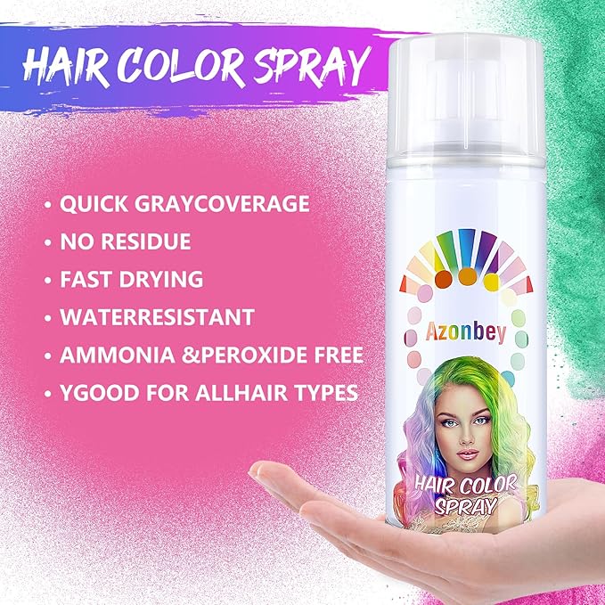 Halloween Hair Spray,Temporary Hair Color Spray for Women Kids Men,Washable Hairspray,Colored Hair Spray,Color Hairspray for Halloween,Party,Cosplay,Christmas Day (Pink)