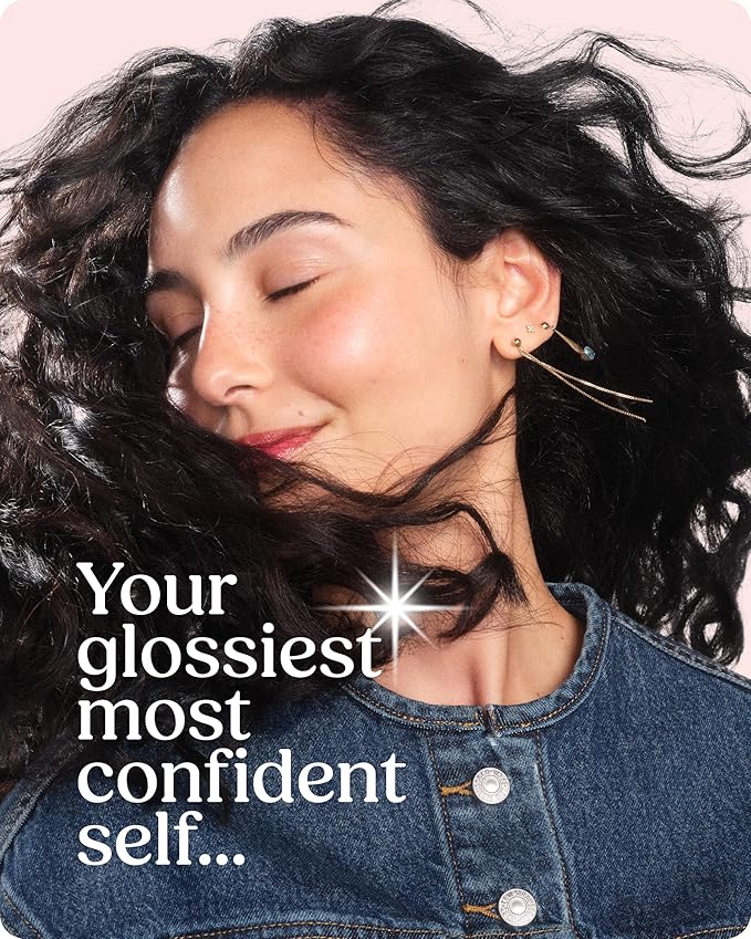 Glaze Supergloss Color Conditioning Gloss With Dispensing Pump – Hydrating Semi-Permanent Color Hair Gloss & Shine Boost – Vegan, Cruelty-Free – 6.4 fl oz - Lustrous Ebony - Blue Black