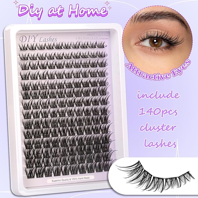 Lash Clusters Manga Eyelash Clusters Anime Cluster Eyelash Extensions Clusters Lashes Natural Look Eyelashes Fairy Lash Clusters Manga Individual Lashes for Self Application (8-16MM)