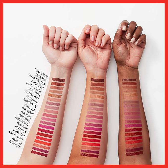 Maybelline Color Sensational Lipstick, Lip Makeup, Cream Finish, Hydrating Lipstick, Nude, Pink, Red, Plum Lip Color, Red Revolution, 0.15 oz; (Packaging May Vary)