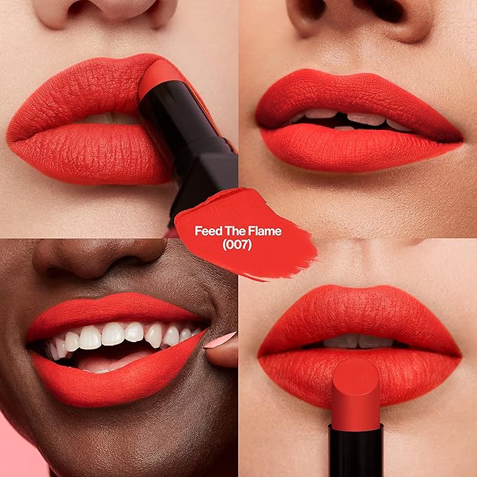 REVLON Lipstick, ColorStay Suede Ink, Built-in Primer, Infused with Vitamin E, Waterproof, Smudge-proof, Matte Color, 007 Feed the Flame, 0.09 oz. (Pack of 2)