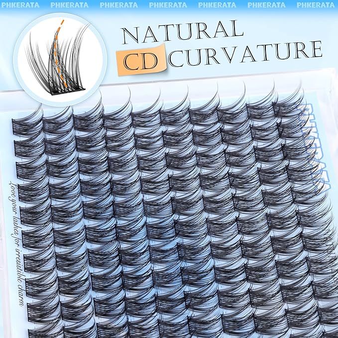 14mm Natural Cluster Lashes Wispy Eyelash Clusters DIY Individual Lashes C Curvature Eyelash Extensions for Daily Wear with Soft Lash Band