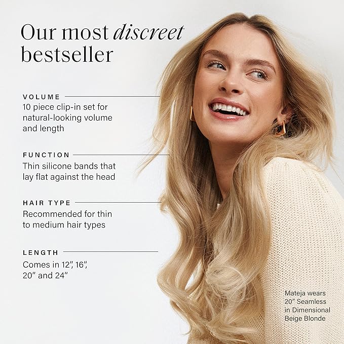 Luxy 100% Remy Human Hair - Seamless Clip-In Hair Extensions - Multi-Dimensional Color for Natural Blending, Adds Volume & Length 160 grams 16" Mocha Brown Highlights