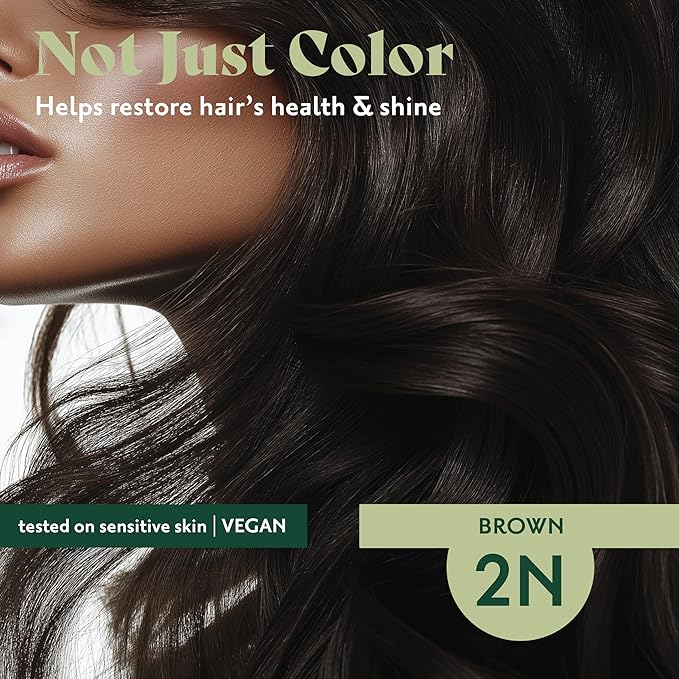 Herbatint Permanent Hair Dye For Women - 2N Brown - For Up To 100% Gray Coverage of Resistant Gray Hair - Ammonia-Free, Alcohol-Free & Vegan - Salon Influenced Hair color 5.75 fl oz