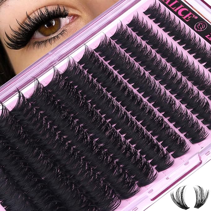 ALICE Lash Clusters Eyelash Clusters Manga Wispy Cluster Eyelash Extensions Fluffier Volume 12-22mm CC-Curly Individual Lashes with Spikes Fairy DIY Salon Lash Extensions 240 Pcs