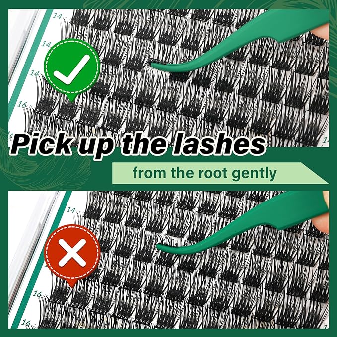 Lash Clusters 144pcs Individual Lashes D Curl 16mm Eyelash Clusters KEYYOU Air Touch Cluster Lashes Super Lightweight Soft Wispy Comfortable Easy DIY at Home(Air03-D-16mm)