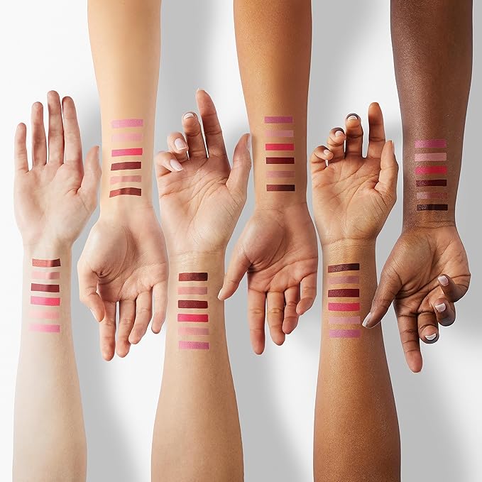 evpct Wine Lip Tint Stain 6 colors Set Long Lasting Waterproof, Mauve Light rosey nude Ruby red Dark red Light pink beige Red brown 6 Wine Bottles Shades Colored Lip Tint Stain Liquid Lipstick Set 04