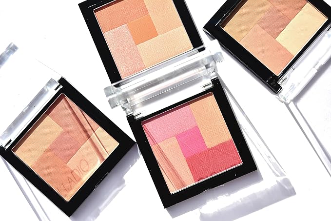 Palladio 2 In 1 Mosaic Powder Blush and Bronzer Silky Smooth Face Makeup Pressed Five Color Hues from Shimmering Pinks to Golden Browns Rich Pigmented Shades Flawless Finish, Spice, 0.28 Oz