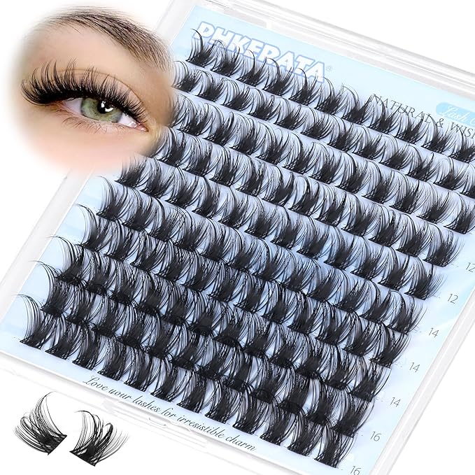 Wispy Eyelash Clusters Natural Lash Clusters 120 pcs Cluster Eyelash Extensions Wispy D Curvature Individual Lashes Reusable DIY Lash Extension Thin Lash Band