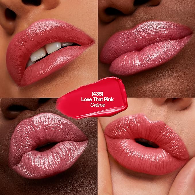Revlon Super Lustrous Lipstick, Creamy Formula For Soft, Fuller-Looking Lips, Moisturized Feel, 435 Love That Pink, 0.15 oz