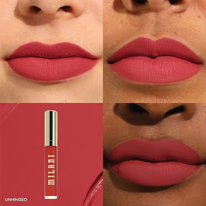 Milani Stay Put Longwear Liquid Lipstick - Smudge-Proof, Kiss-Proof, and Fade-Resistant Formula for All-Day Wear - Unhinged