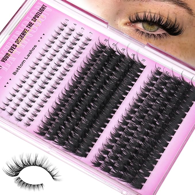 TNFVLONEINS Lash Clusters with Bottom Lashes Spiky Cluster Eyelash Extensions Wispy Eyelash Clusters DIY Individual Lashes with Spikes DIY Manga Lash Extension