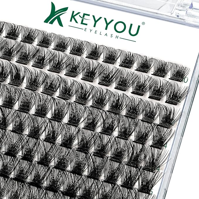 Lash Clusters 96pcs Individual Lashes Y03 D Curl 8-18MIX Cluster Lashes KEYYOU Volume Wispy Lash Extension Soft&Comfortable Easy DIY at Home(Y03 D-8-18MIX)