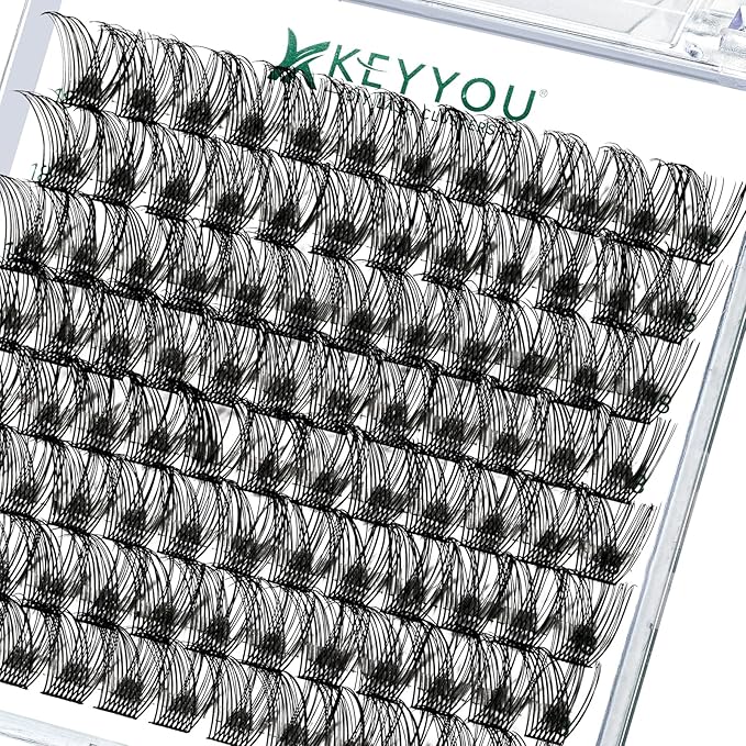 Lash Clusters,96 Pcs Cluster Lashes D Curl 14mm DIY Lash Extensions Eyelash Clusters,KEYYOU Volume Wispy Individual Lashes Soft&Comfortable Easy DIY at Home(Y13,D-14mm)