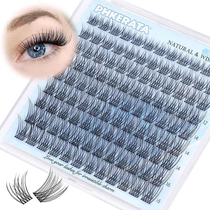 Wispy Lash Clusters Natural Eyelash Clusters 108 pcs Cluster Eyelash Extensions DIY Individual Lashes Clusters with Soft Lash Band, 10-16 mm