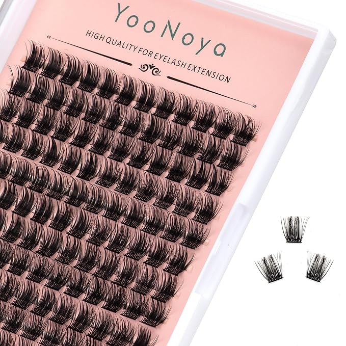 Lash Clusters 144 PCS Individual Lashes 12mm Eyelash Clusters D Curl Thick Cluster Eyelash Extensions Natural Wispy Cluster Lashes Reusable Volume Lash Clusters Lasting Lash (QD-12mm)