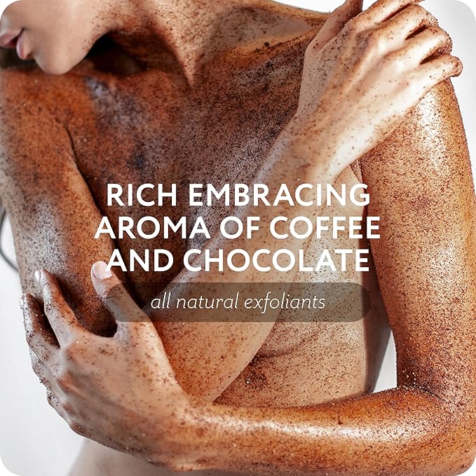THE ACT Coffee Body Scrub with Salt & Cocoa – Exfoliating Scrub for Cellulite, Stretch Marks, Ingrown Hair – Organic Moisturizing Body Scrub with Vitamin E & Menthol – Gift for Women & Men, 10.58 Oz