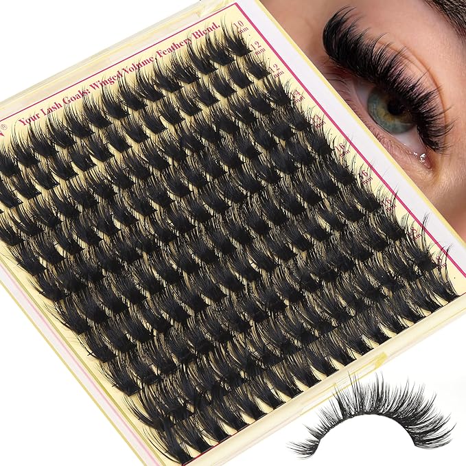 Wispy Lash Clusters with Spikes Manga Lash Clusters 160D Eyelash Clusters 10-18MM Thick Lashes Clusters Fluffy Cluster Eyelash Extensions by FANXITON