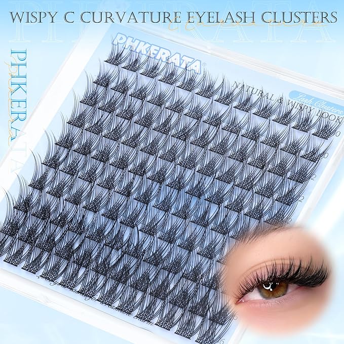 Wispy Eyelash Clusters Natural Lash Clusters 120 pcs Individual Lashes Clusters DIY Cluster Eyelash Extensions with Soft Lash Band, 10-16 mm