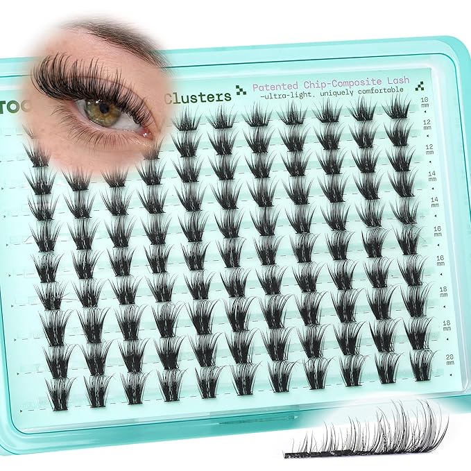 Wispy Lash Clusters 10-20mm Eyelash Clusters Natural Mascara-Look False Eyelashes Extensions Volume Individual Lashes D Curly Long DIY Cluster Eyelash Extensions by TOOCHUNAG