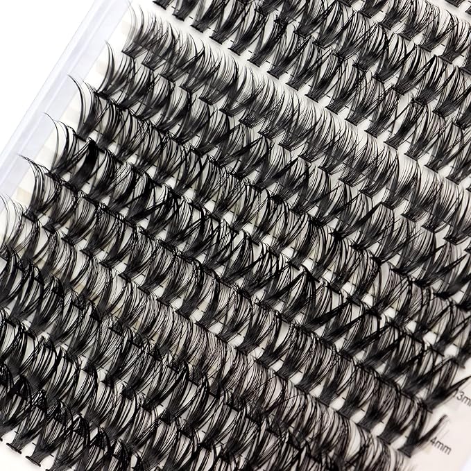 Lash Clusters 280pcs DIY Individual Lashes 40D Cluster Eyelash Extensions 9-15mm Eyelash Clusters Lash Extensions for Self Application (40D, 0.07D, 9-16mm)