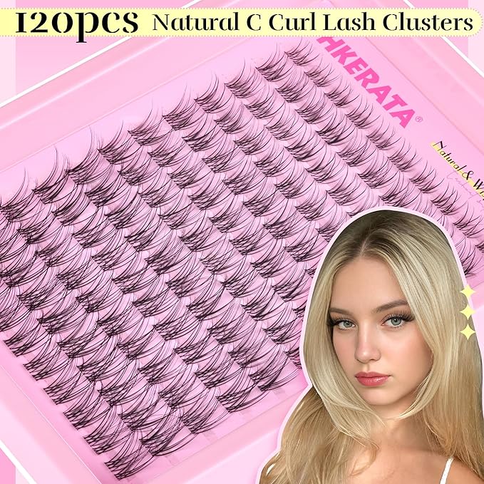 Invisible Band Lash Clusters Kit Wispy Lash Extension Kit Natural Eyelash Clusters DIY Cluster Eyelash Extension Kit Individual Lashes with Lash Glue Bond and Seal Tweezers, 8-16 mm