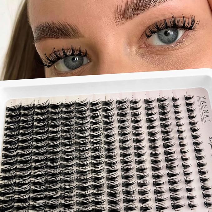 Manga Lashes Clusters YASNAI Wispy Lash Cluster Extensions 224Pcs Anime Eyelash Clusters CC-Curly Spikes Natural Look 8-16MM Fairy Cluster Individual Lash Pack