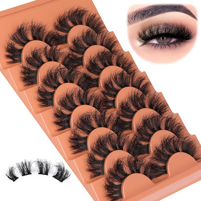 Cluster Lashes Mink Full False Eyelashes Long Volume Individual Lashes Dramatic Eyelash Extensions DIY Fluttery Fake Lashes by Eefofnn