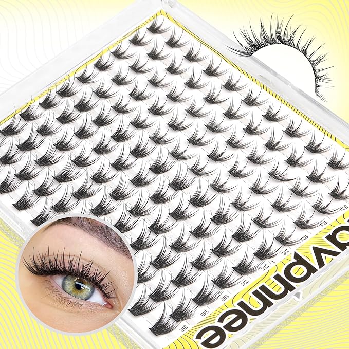 Wispy Lash Clusters Spiky Eyelash Extensions Fairy Lash Extension CC-Curly Cluster Lashes Individuals Natural Look DIY Eyelash Clusters Wet Look Soft Featherlight 10-16MM