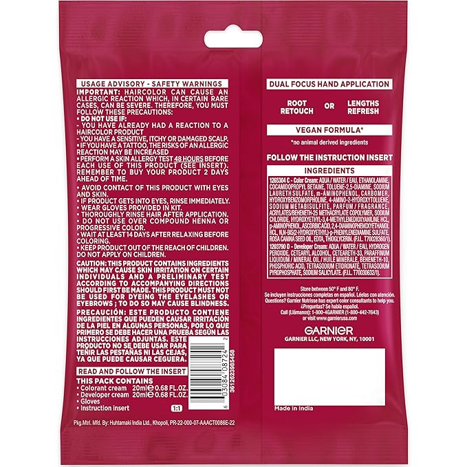 Garnier Color Sensation Color Retouch, Demi Permanent Hair Dye for Roots with 100% Gray Coverage, Darkest Brown Hair Dye 4.0, Pack of 6 (Packaging May Vary)