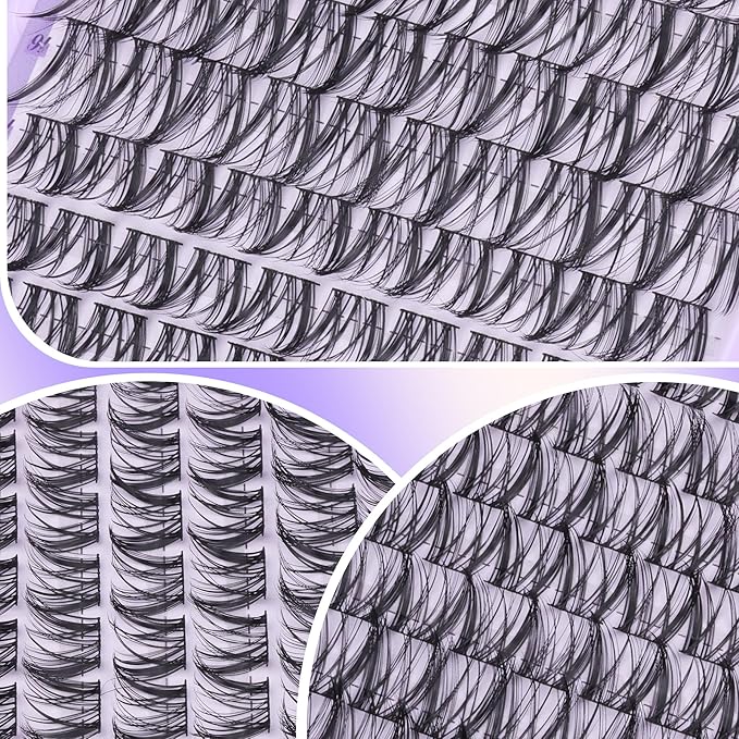 Natural Lash Clusters Wispy Cluster Lash Extensions Spiky Eyelash Extensions Fairy Individual Lashes Clusters Anime Eyelash Clusters CC-Curly Wider Band DIY Lash Value Pack (150Pcs, 10-18MM)