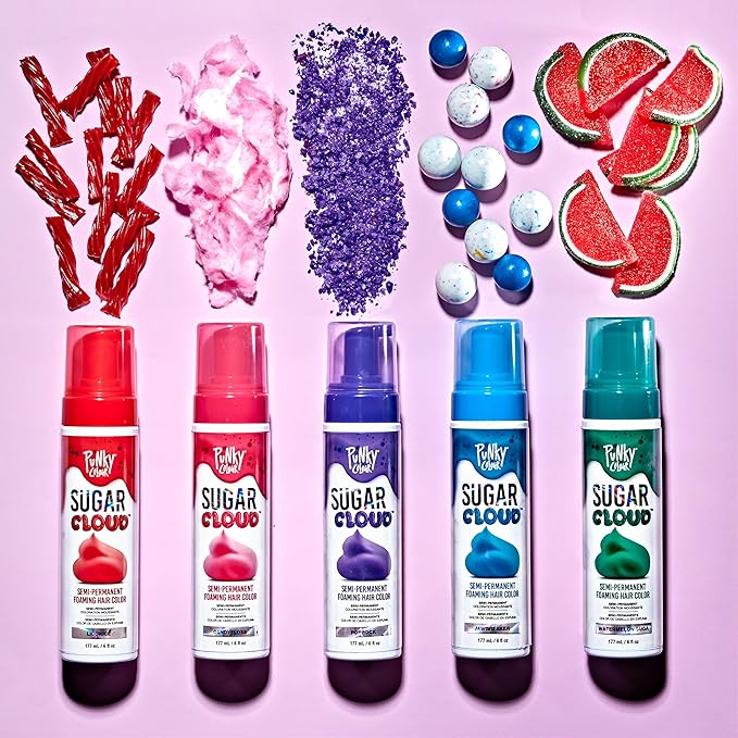 Punky Sugar Cloud Semi-Permanent Foam Hair Color, Watermelon Suga - Vibrant Hair Dye for Long-Lasting Color, Easy Application Foam Hair Dye, 6 fl oz.