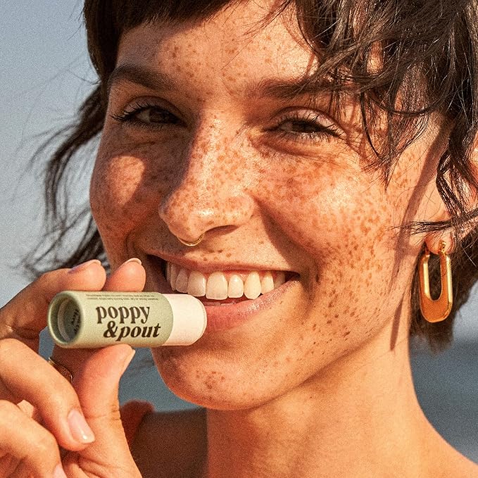 Poppy & Pout Sweet Mint A Jumbo Lip Balm | All Natural Lip Balms & Moisturizers | Hydrates with Beeswax, Vitamin E, Organic Coconut Oil | Cruelty-Free | Lip Balm in Recyclable Cardboard Tube