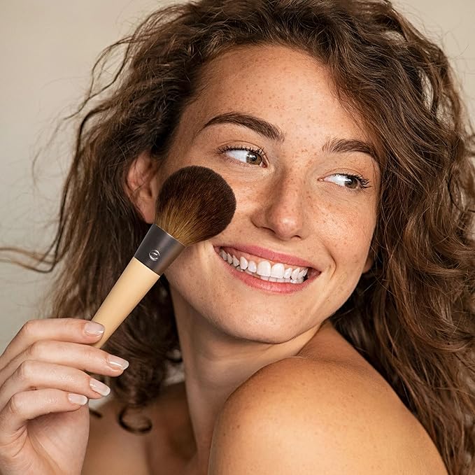 EcoTools Full Powder Brush, Fluffy Makeup Brush For Loose & Pressed Powder, Best For Setting Makeup, Large Brush Head With Soft, Synthetic Bristles, Eco-Friendly & Cruelty-Free, 1 Count