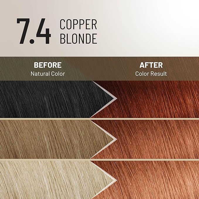 Il Salone Milano Plex Rebuilder Permanent Hair Color Cream - 7.4 Copper Blonde Hair Dye Kit - Professional Salon - Premium Quality - Protects and Restructures - Paraffin, Paraben, Ethyl Alcohol Free
