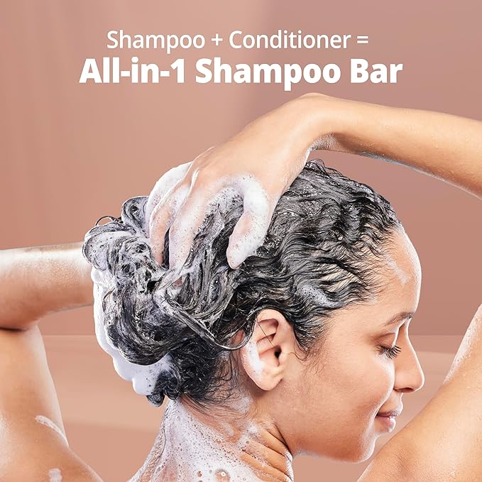2-in-1 Shampoo and Conditioner Bar – All Hair Types - Strengthening & Moisturizing with Rice Protein, Argan Oil, Shea Butter – Fresh Floral Musk – 80+ Washes – Made in Korea